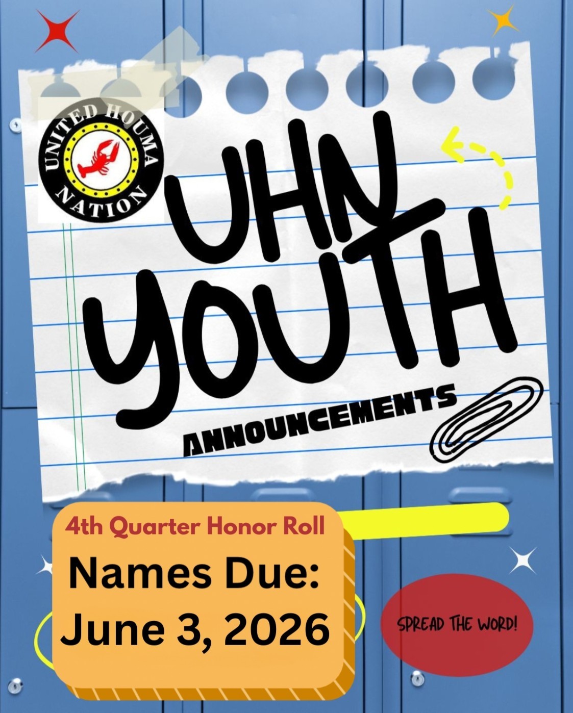 Call for 4th Quarter Honor Roll Submissions - The United Houma Nation